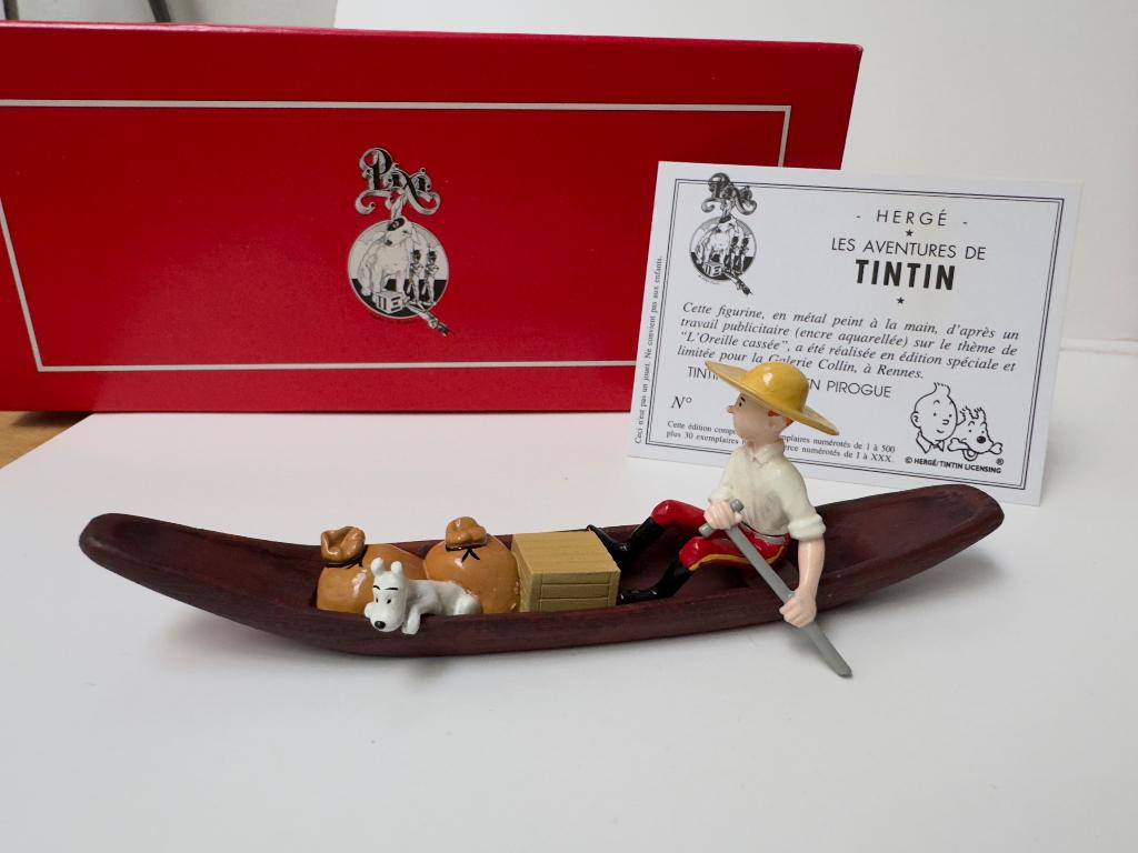 Pixi tintin pirogue 4599 Galerie Collin, Enlèvement ou Envoi, Tintin, Comme neuf, Statue ou Figurine