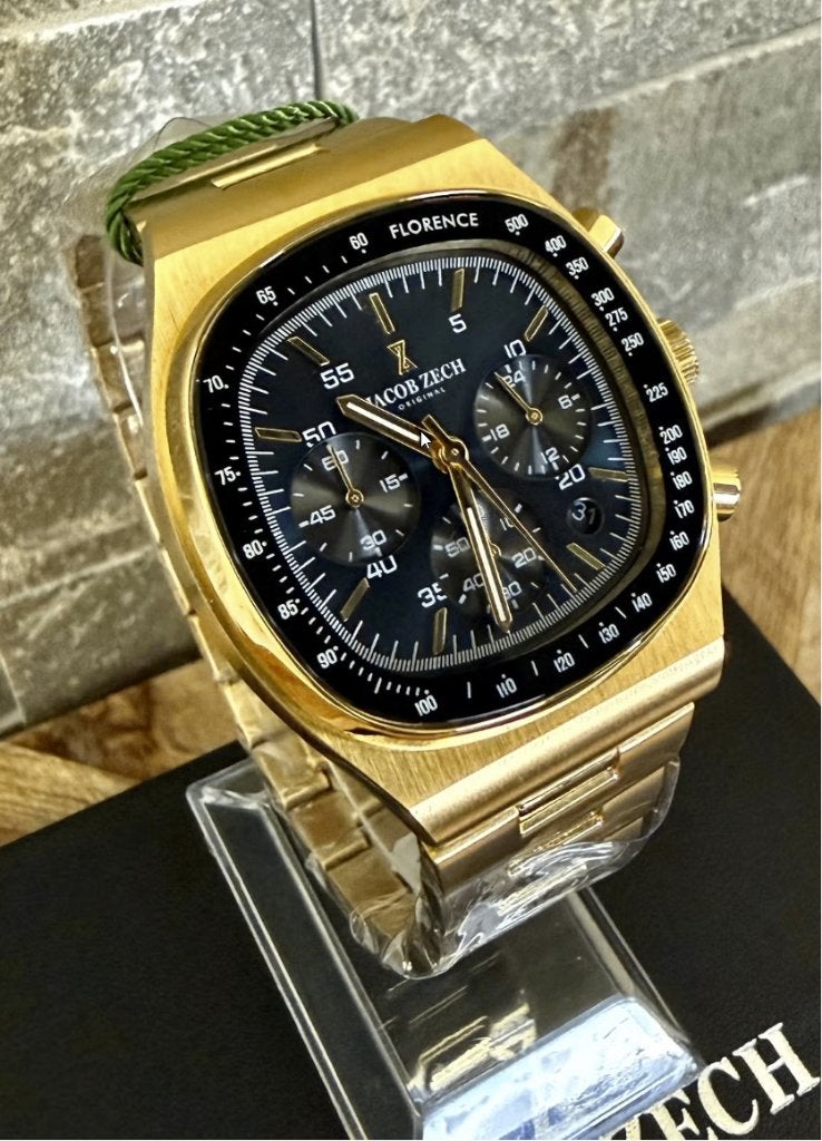 Jacob Zech Florence horloge t.w.v € 399 NIEUW!, Enlèvement ou Envoi, Étanche, Neuf, Noir