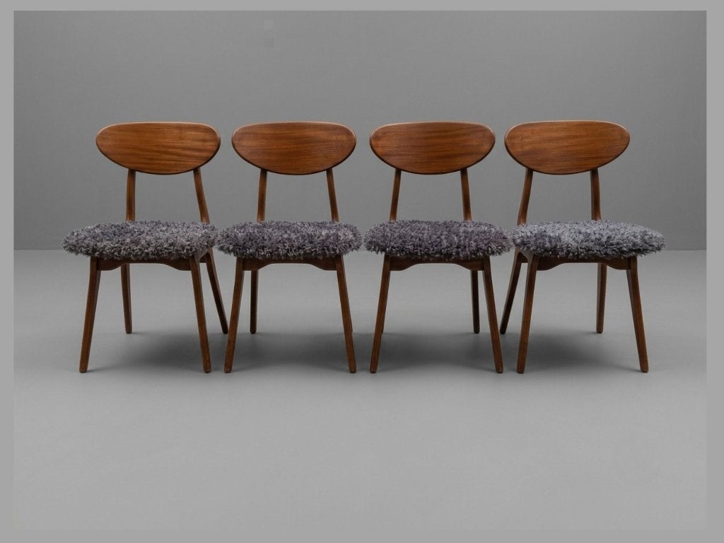 Louis Van Teeffelen "snavel" stoelen, Huis en Inrichting, Stoelen, Ophalen, Gebruikt, Mid century, Bruin