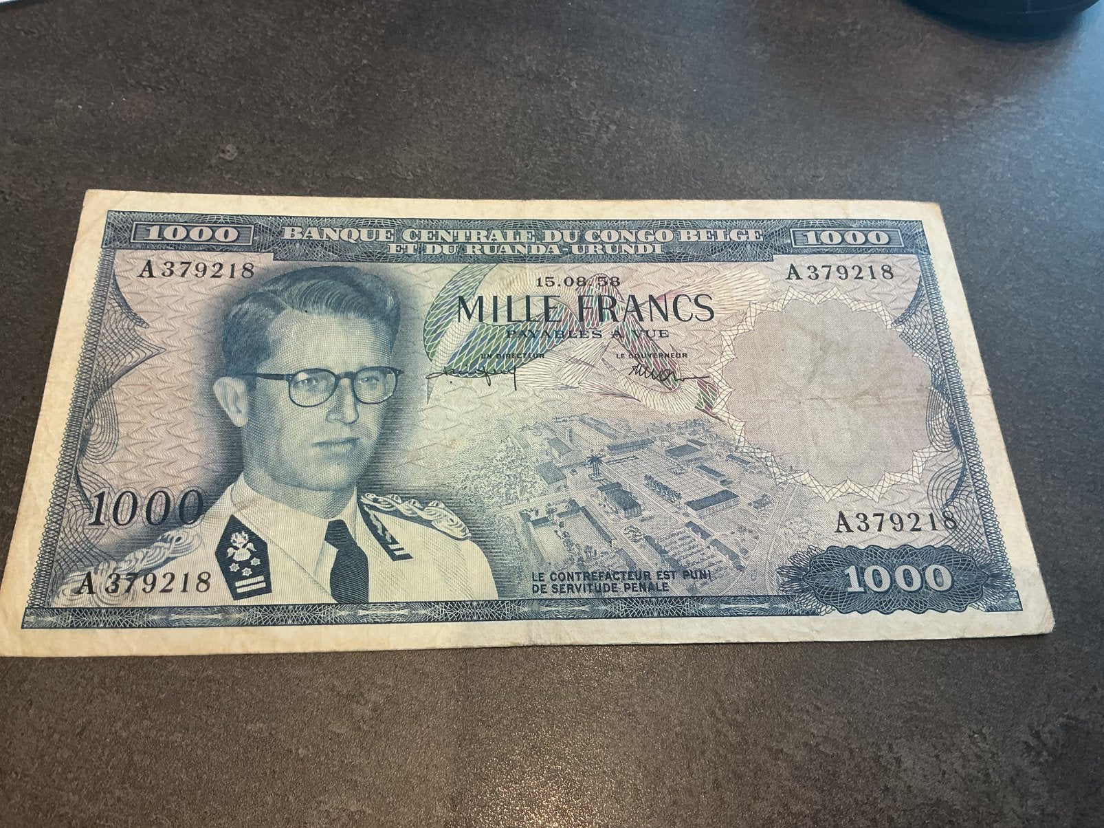 Belgisch Congo 1000 Frank 1959, Ophalen of Verzenden
