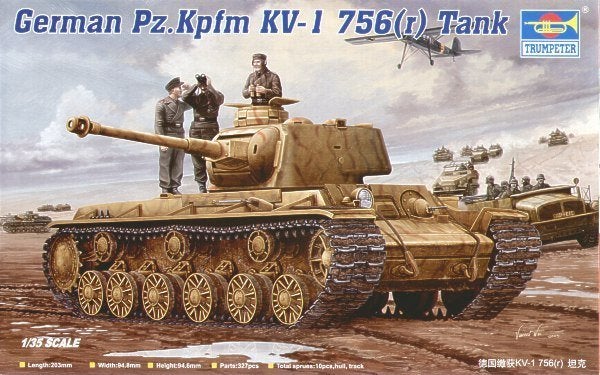 TUMPETER 00366 GERMAN PZ.KPFM KV-1 756(R) TANK échelle 1/35, Hobby & Loisirs créatifs, Modélisme | Voitures & Véhicules, Neuf
