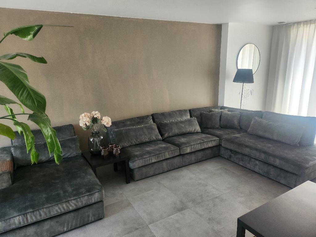 À vendre : Canapé d'angle vert de luxe, 150 cm ou plus, Quatre personnes ou plus, Comme neuf, Enlèvement