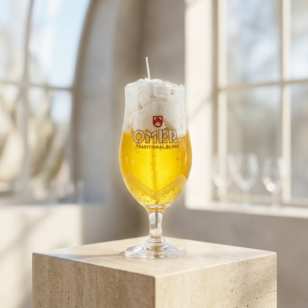 Bougie artisanale effet bière – Verre de seconde main 01, Neuf, Enlèvement ou Envoi, Autres marques, Verre