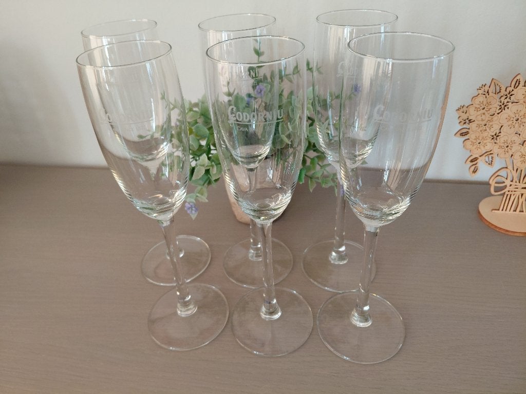 Set met 6 nieuwe Cava glazen Codorniu, Ophalen, Nieuw, Overige typen