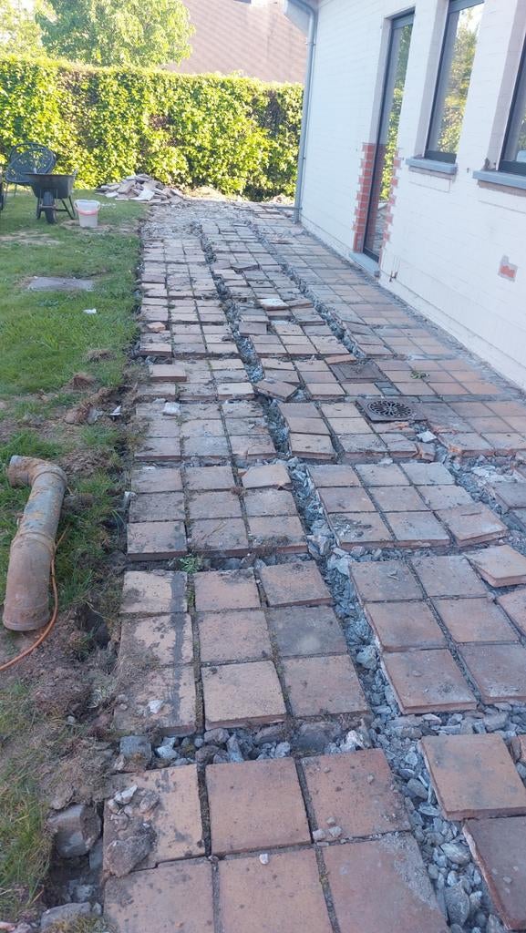 Gratis tegels 20x20, Tuin en Terras, Ophalen