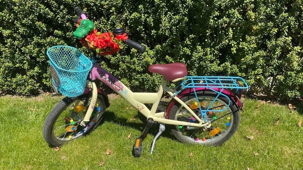 Meisjesfiets 16 inch, Fietsen en Brommers, Ophalen, Gebruikt, Terugtraprem