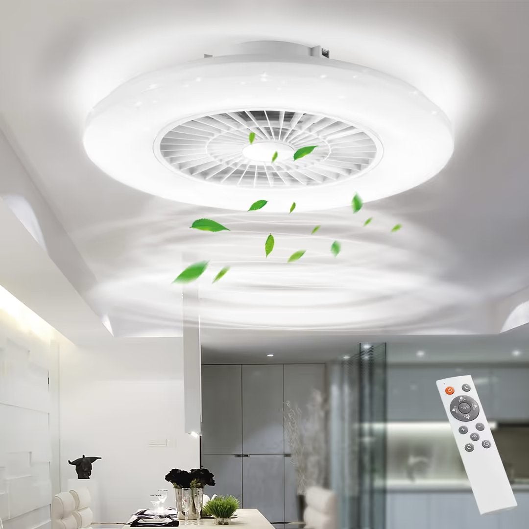Plafonnier LED moderne avec ventilateur 60 cm blanc, Neuf, Design, Dimmable, 60 cm