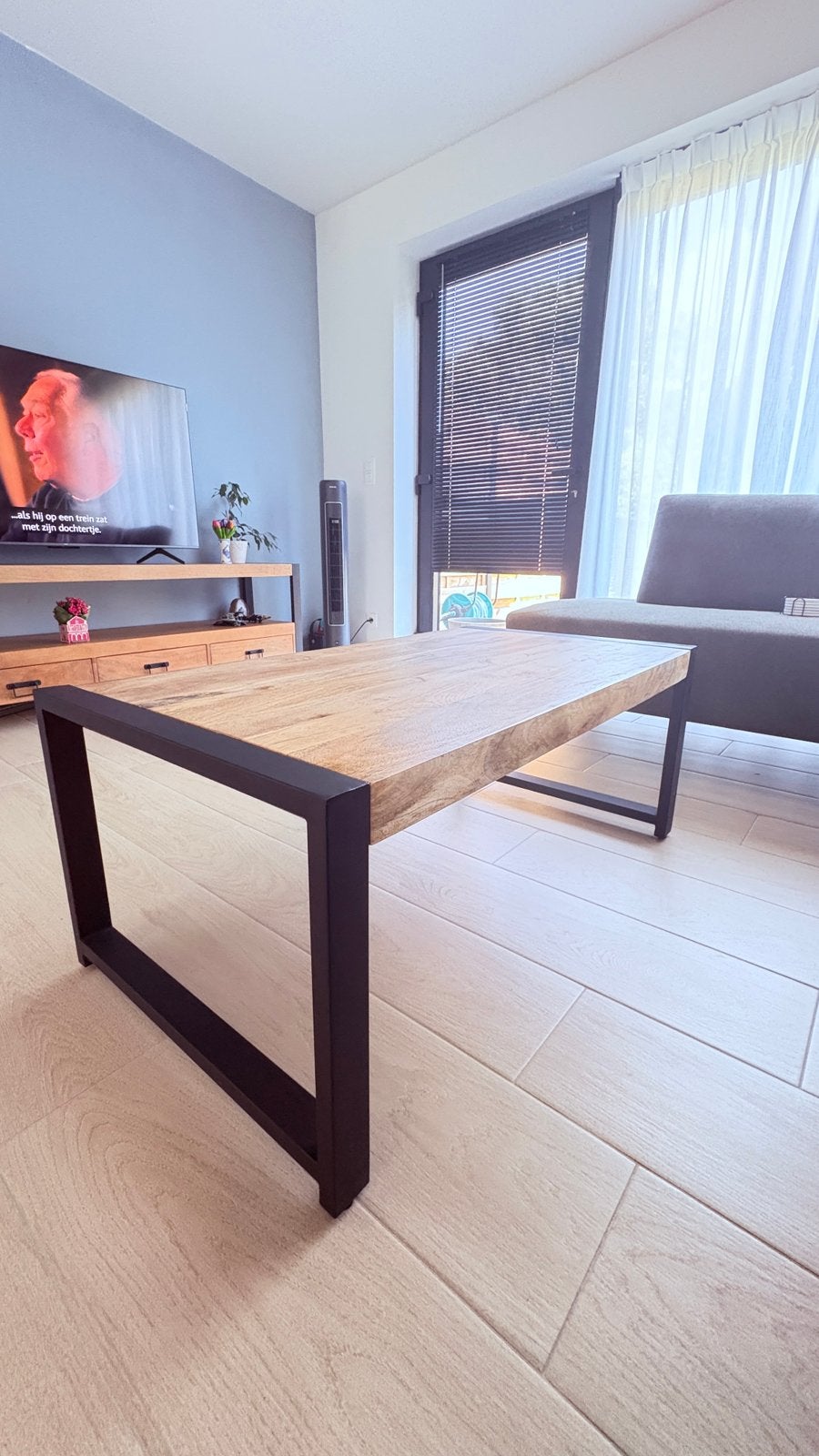 Salontafel Mango hout, Ophalen, 100 tot 150 cm, 50 tot 100 cm, Zo goed als nieuw