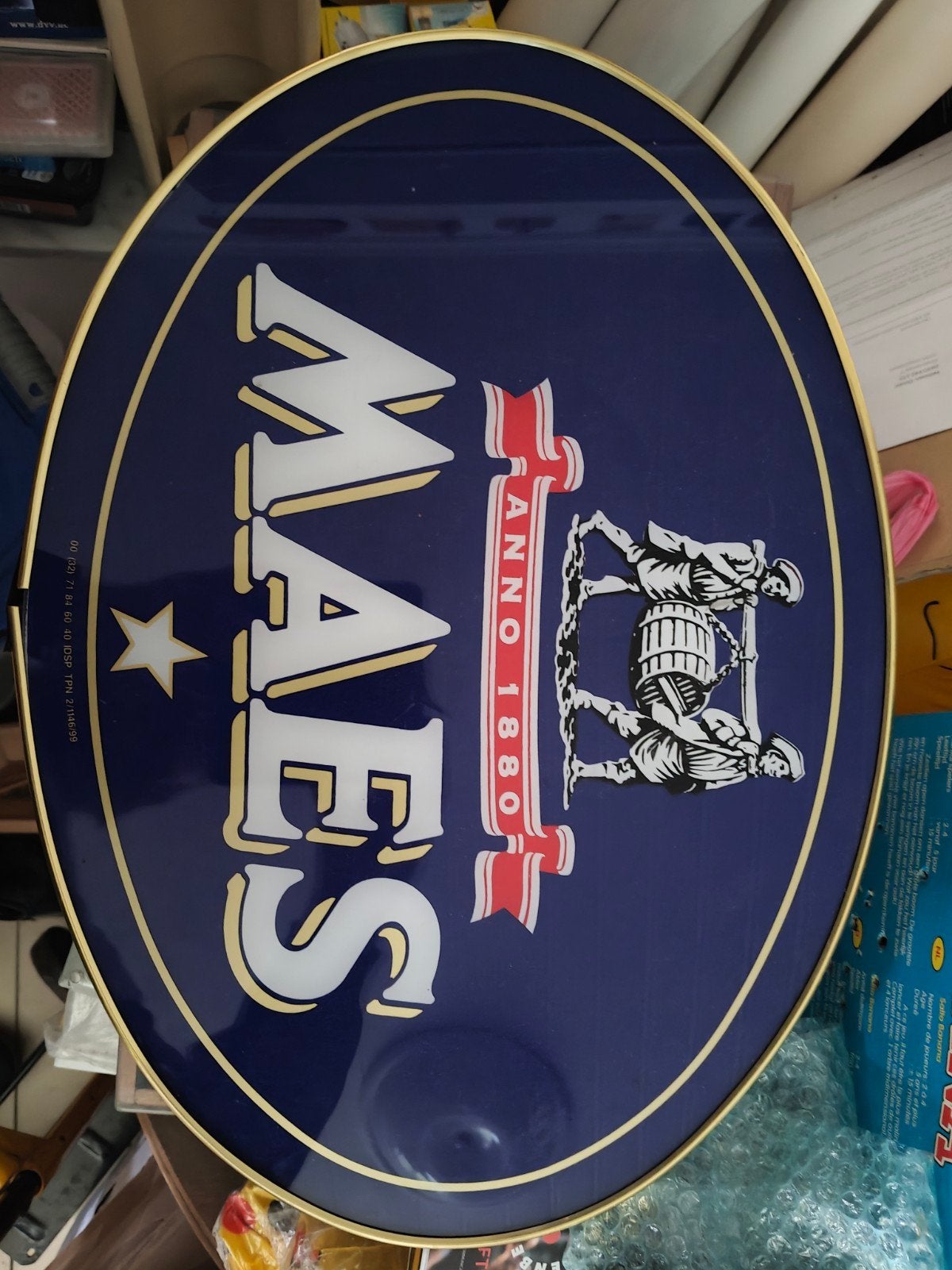 Lichtreclame Maes, Ophalen of Verzenden, Gebruikt, Reclamebord, Plaat of Schild, Overige merken