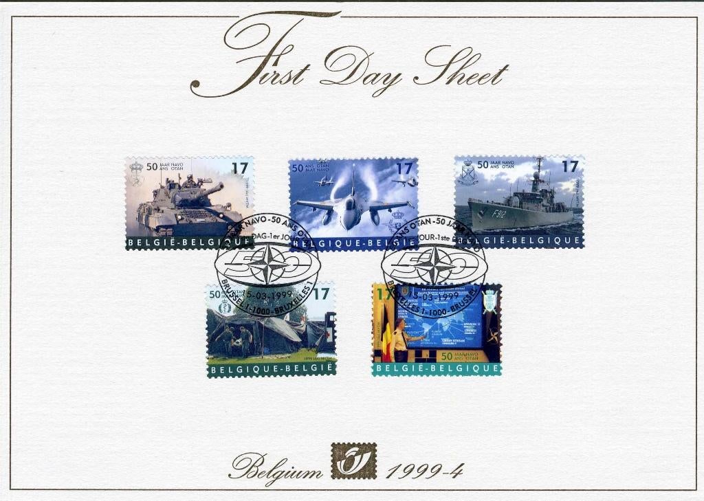 (B) FDS 1999-4  2809/2813 - 50 jaar NAVO, Postzegels en Munten, Ophalen of Verzenden, Gestempeld, 1e dag stempel