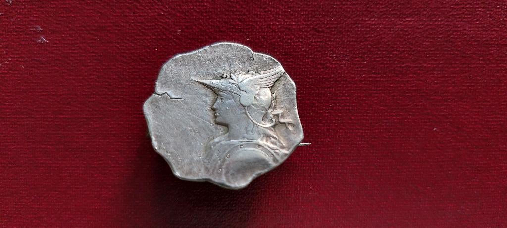 Broche en argent de la déesse Minerve et carreau espagnol, Enlèvement ou Envoi