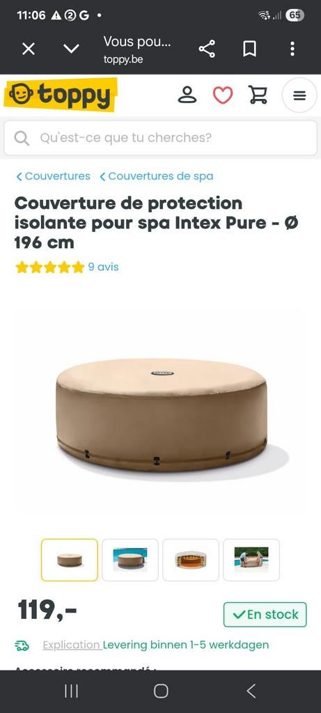 Bache isolante spa intex 4 personnes, Jardin & Terrasse, Bains à remous et Spas