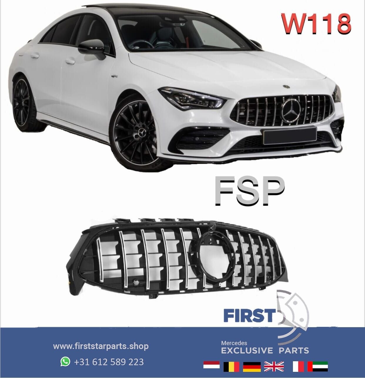 W118 C118 X118 CLA KLASSE 45 AMG GT GRIL 2019-2022 CLA45s AM, Utilisé, -, -, Enlèvement ou Envoi