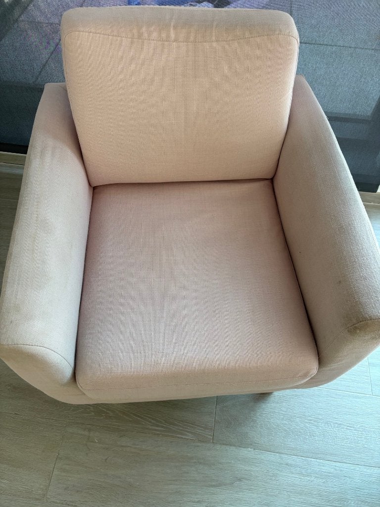 Roze eenpersoonszetel, Ophalen, Gebruikt, 75 tot 100 cm, 75 tot 100 cm