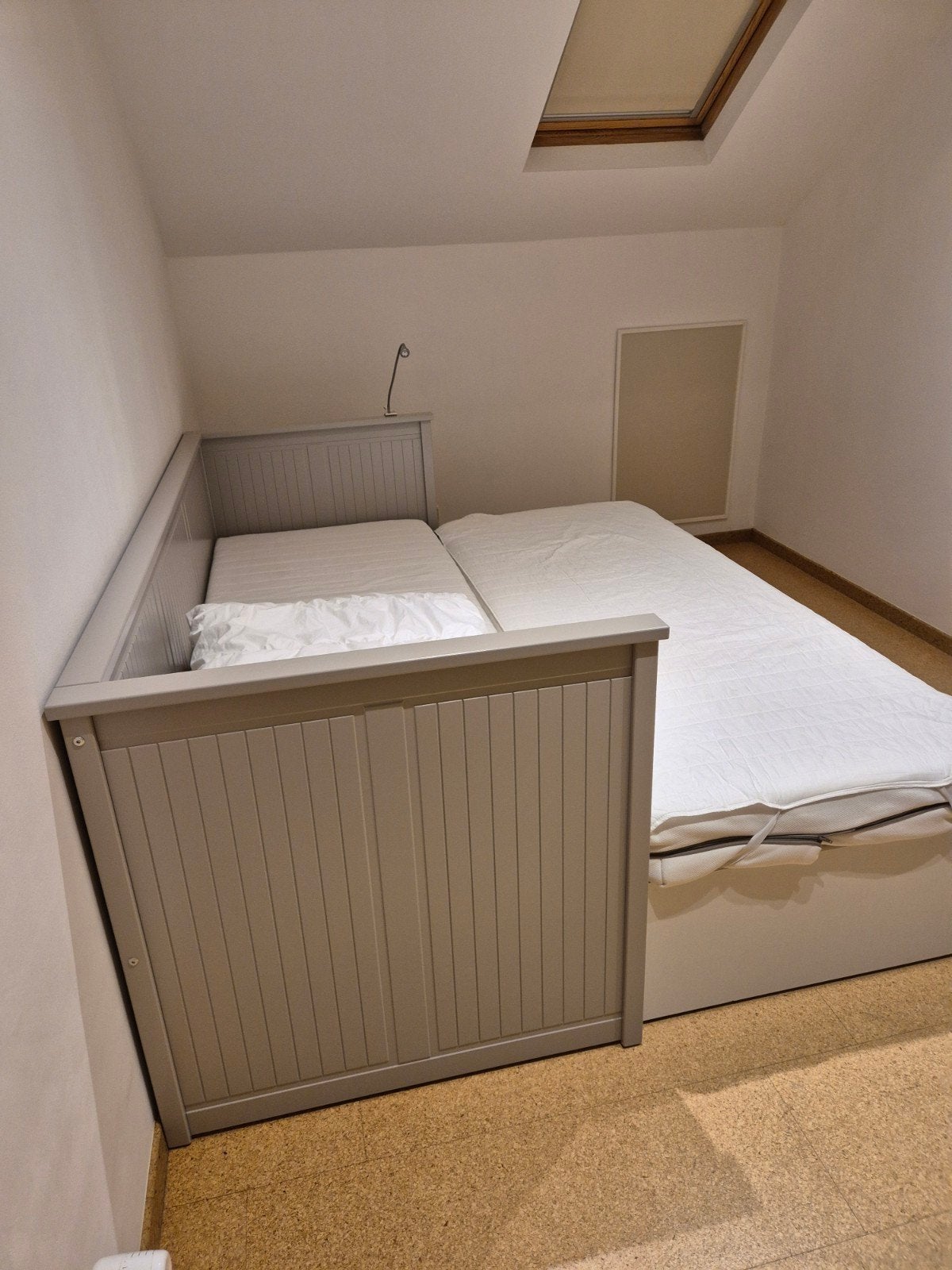 Mooie uitschuifbaar bed toop grijs, Ophalen, Grijs, 200 cm