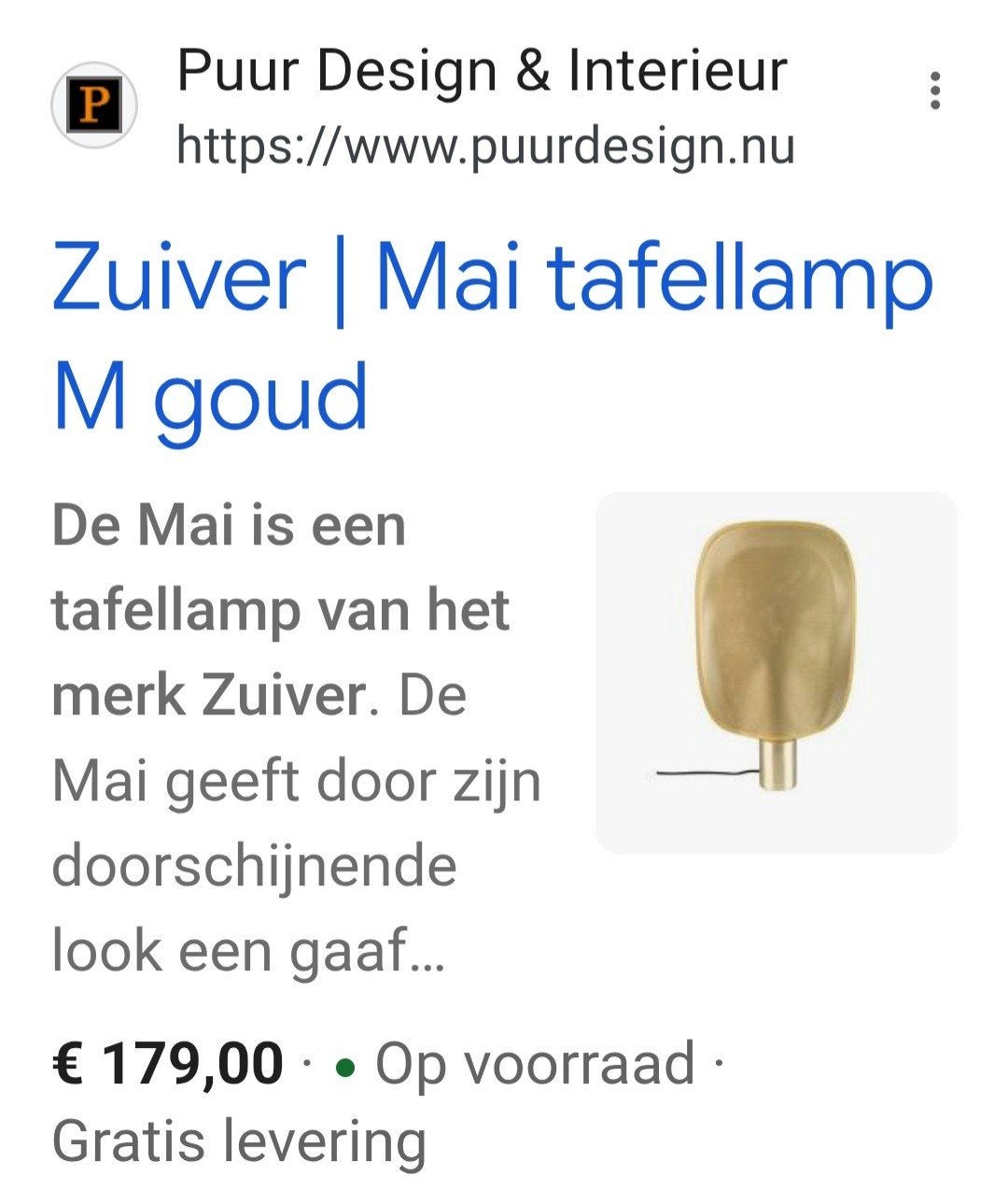 Lampe de table Mai/Pure., Enlèvement, Lampe d'ambiance, Autres marques, Design