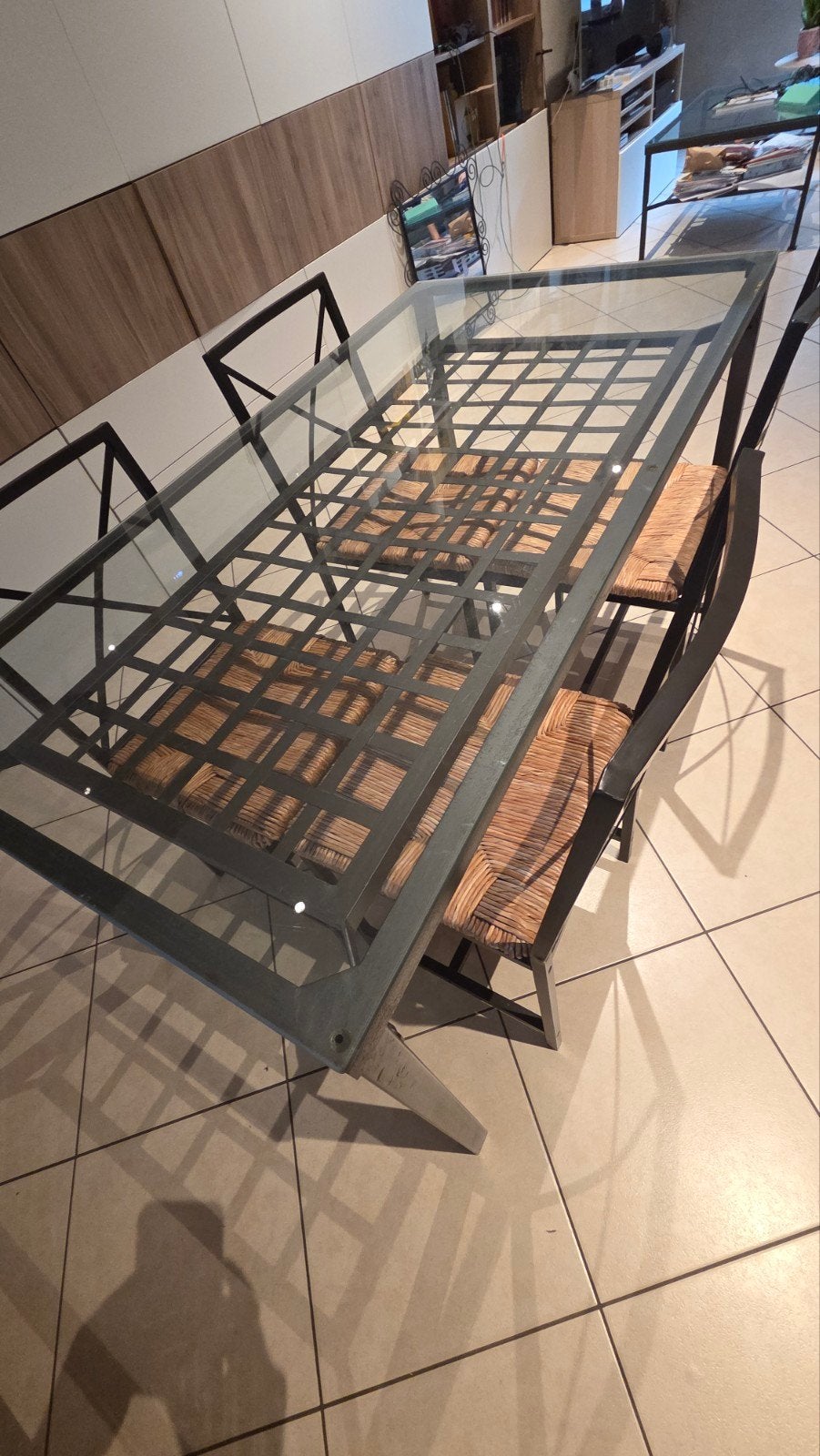 Salle à manger 7 pièces IKEA GRANÅS NORESUND – vintage, Enlèvement, Comme neuf, Industriel, Vintage, Ikea, 4 à 6 chaises