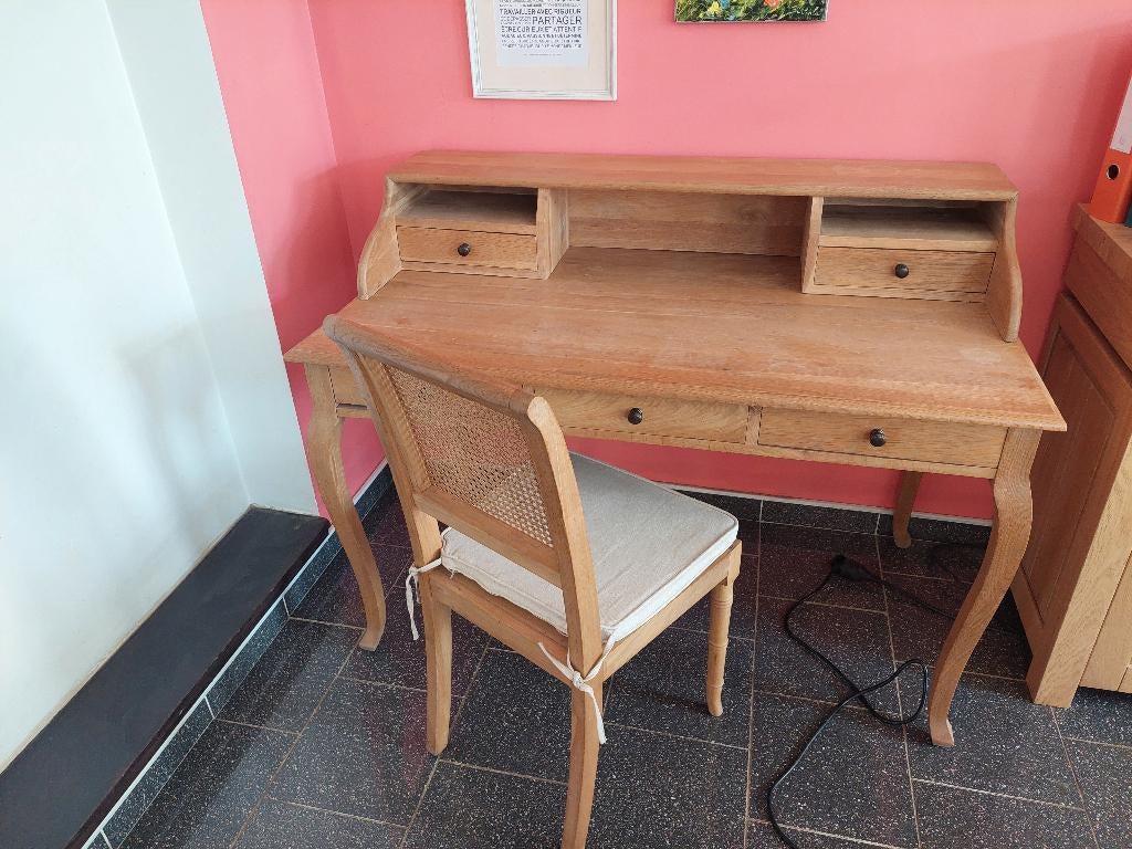 bureau, Ophalen, Hout, Secretaire, Bruin