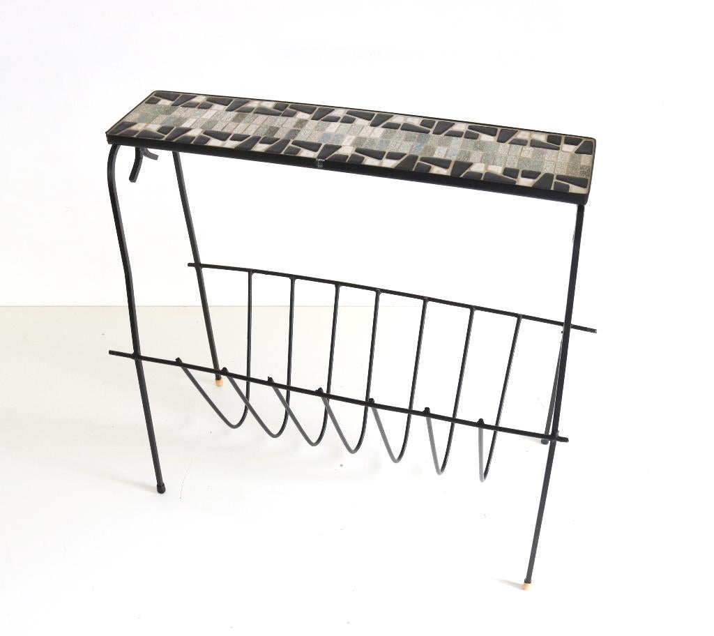 Mozaik magazine holder - Vintage krantenbak, Ophalen, Gebruikt
