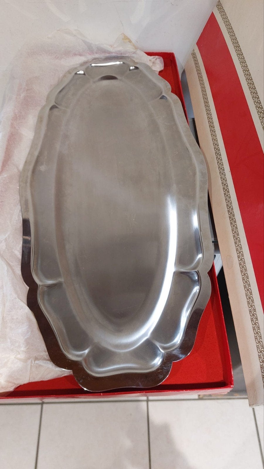 plateau en inox, Huis en Inrichting, Ophalen, Zo goed als nieuw, Dienblad