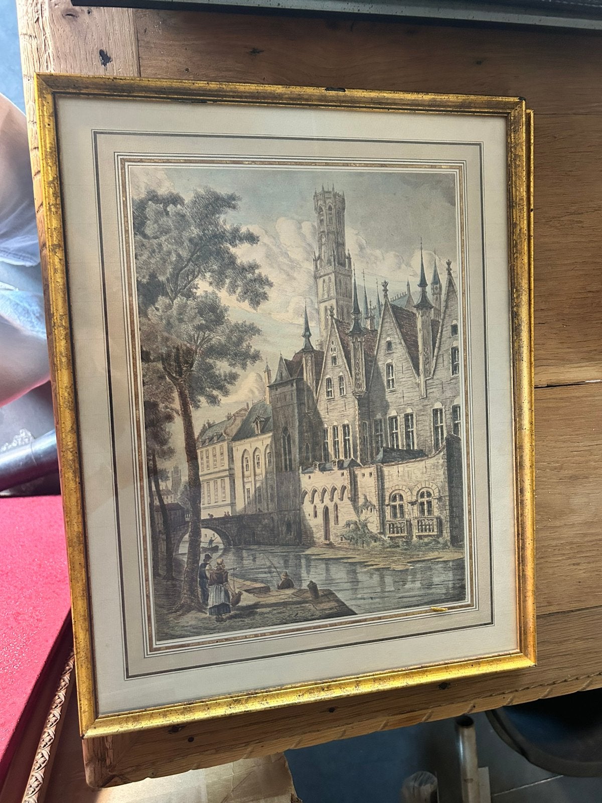 Stadsgezichten Brugge (2x Prenten), Antiek en Kunst, Kunst | Tekeningen en Fotografie, Ophalen of Verzenden