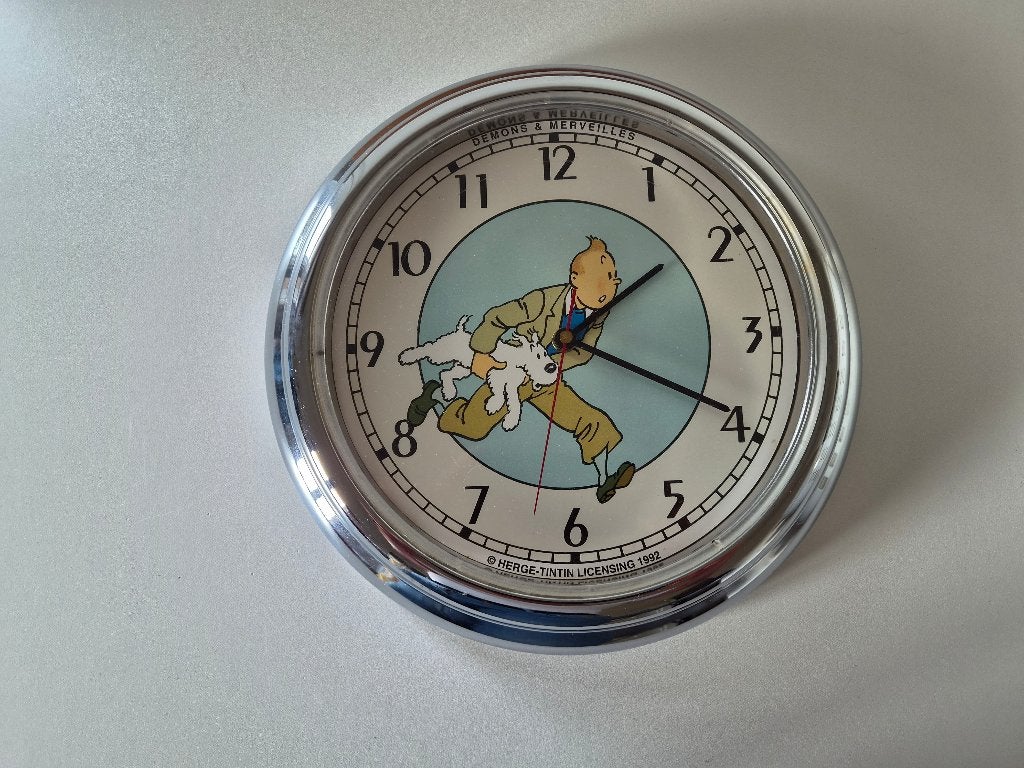 Horloge murale Tintin/Tintin, Enlèvement ou Envoi, Tintin, Comme neuf, Autres types