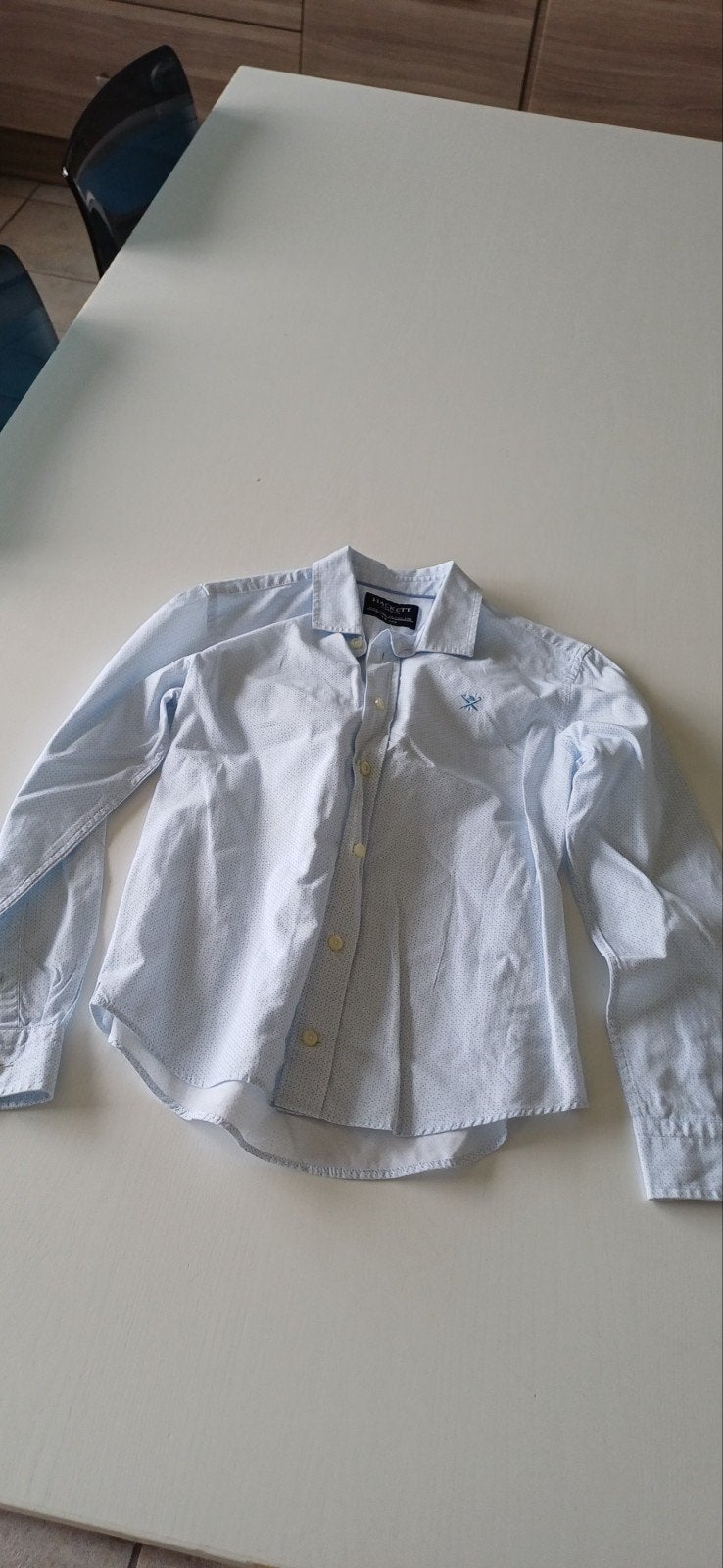 Hackett London hemd lichtblauw - maat 7-8 jaar, Kinderen en Baby's, Kinderkleding | Maat 122, Overhemd of Blouse, Ophalen of Verzenden