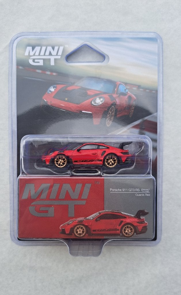 Porsche 911 GT3 RS Weissach pack Guards Red (Blister), Hobby & Loisirs créatifs, Voitures miniatures | Échelles Autre, Neuf, Enlèvement ou Envoi