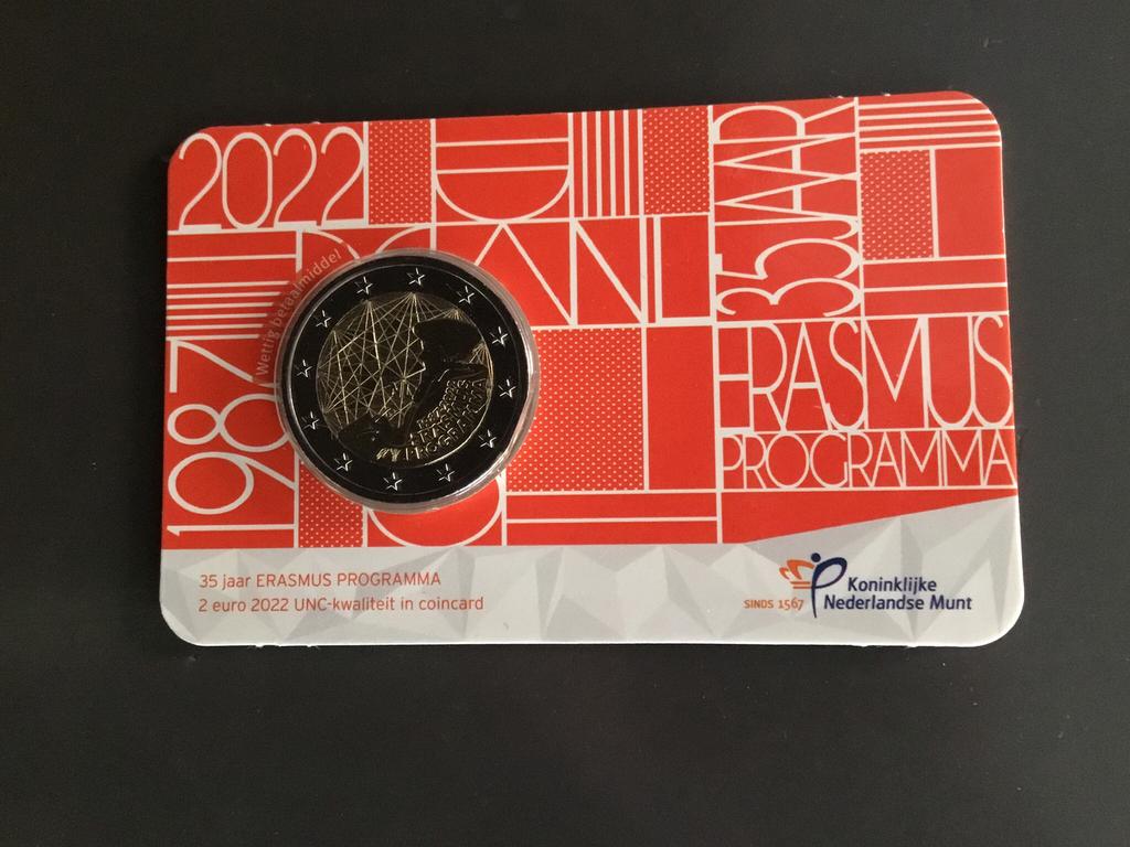 2022 Nederland Erasmus coincard, Ophalen of Verzenden, 2 euro