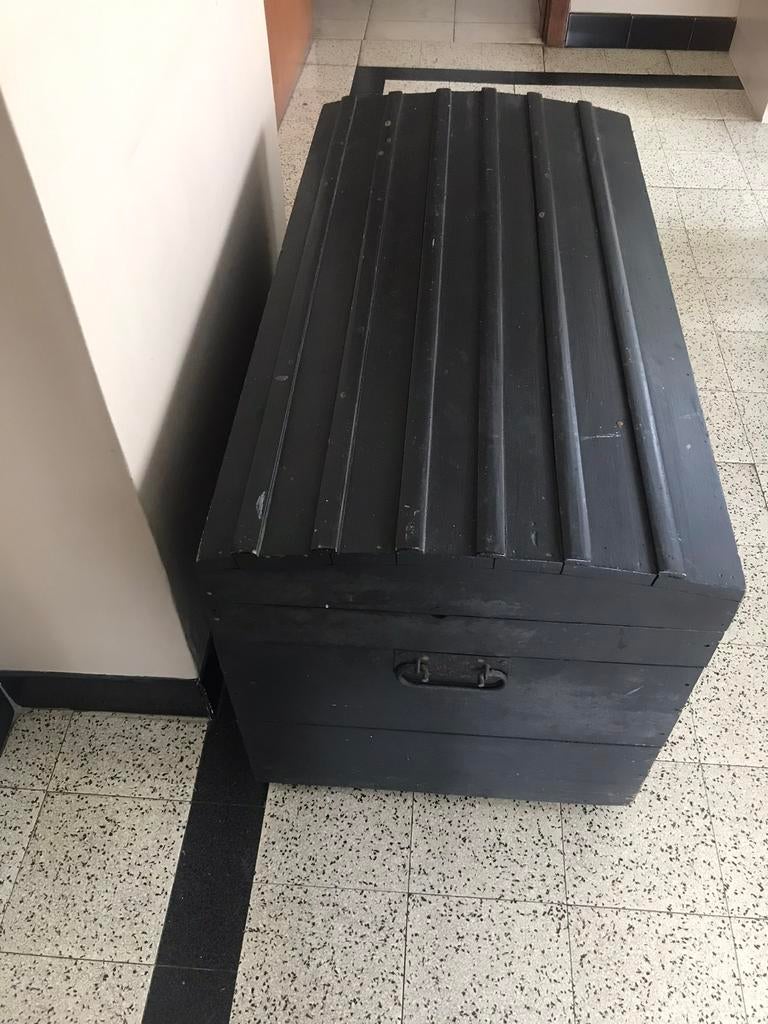 Antieke zwarte deken of opberg kist, Huis en Inrichting, Ophalen, Zo goed als nieuw