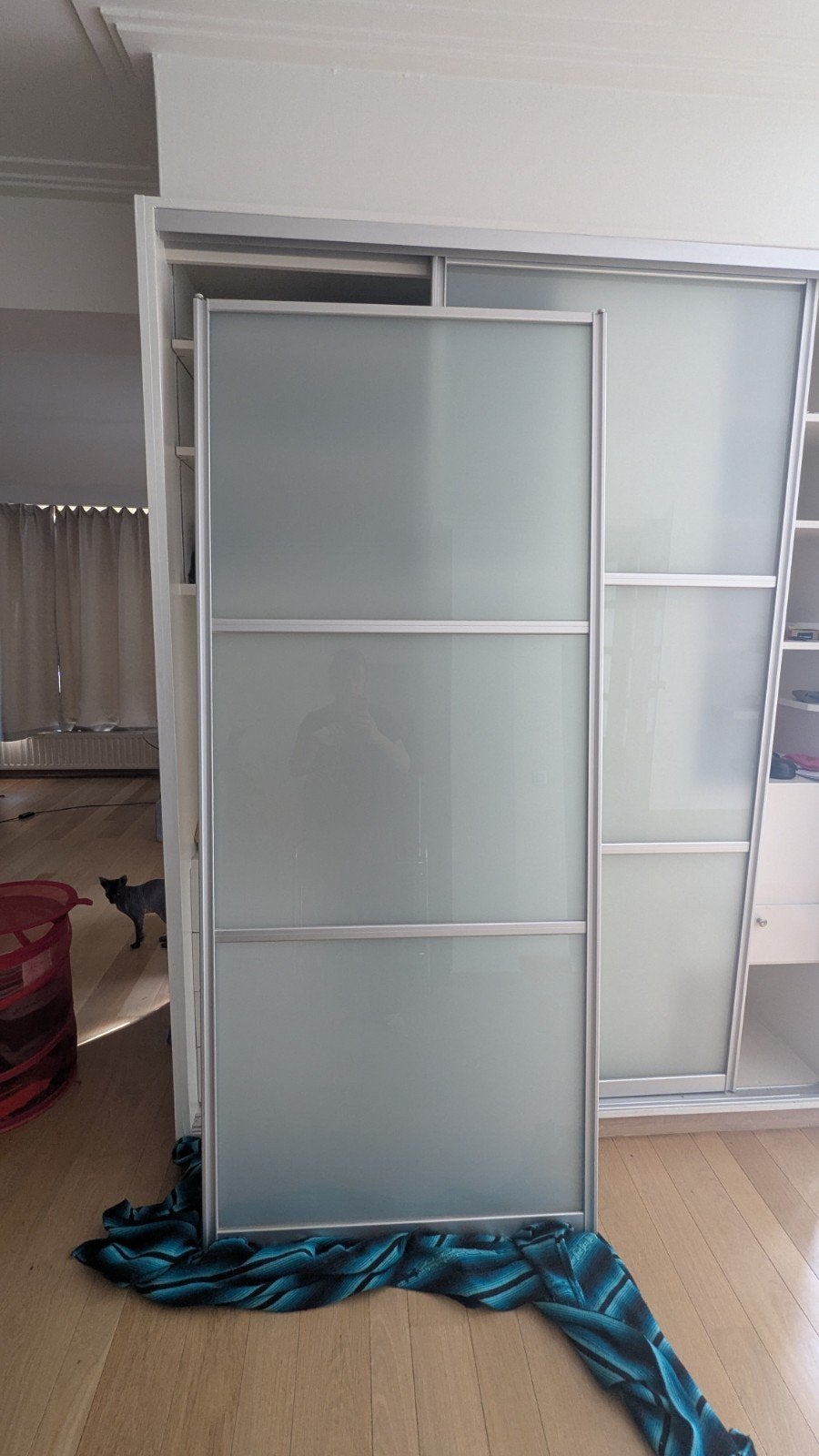 Schuifdeuren kast, 150 à 200 cm, Verre, Enlèvement, Utilisé