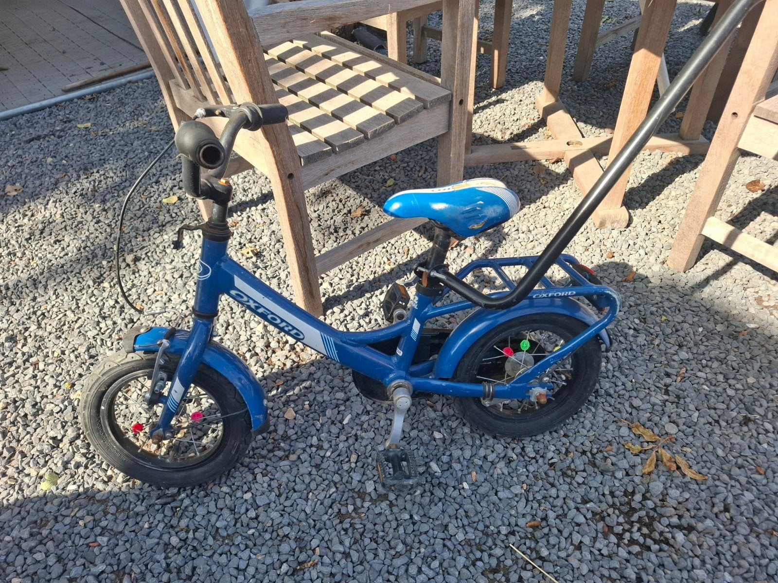 1ste kinderfiets met loopstang 12inch, Ophalen