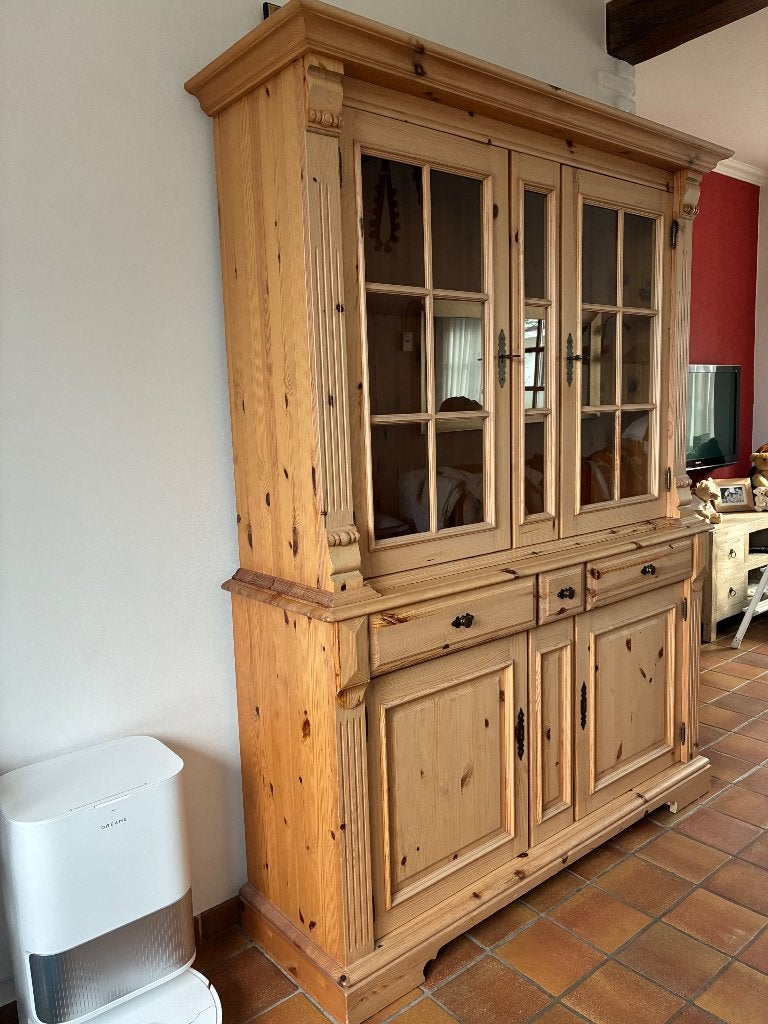 Vitrine en pin massif, Maison & Meubles, Armoires | Vitrines, Avec tiroir(s), 25 à 50 cm, 150 à 200 cm, Enlèvement