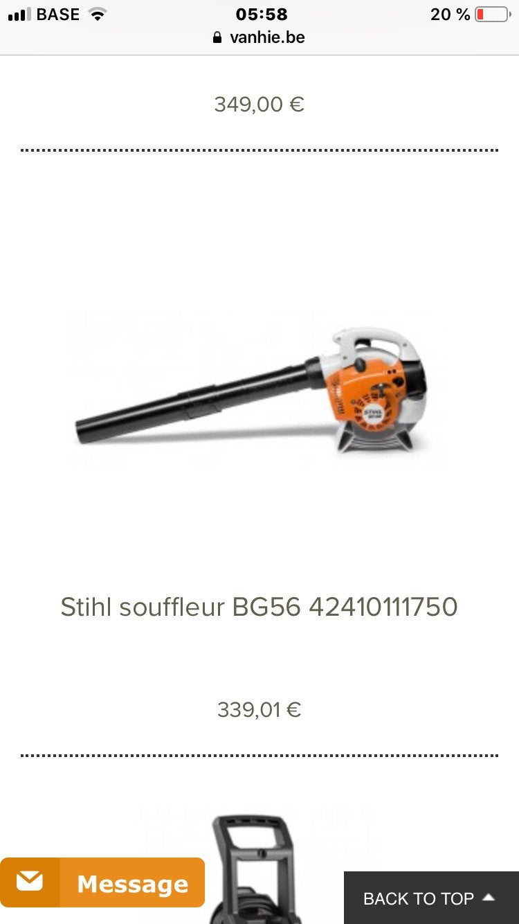 Stihl bg56, Jardin & Terrasse, Souffleurs de feuilles, Enlèvement, Utilisé