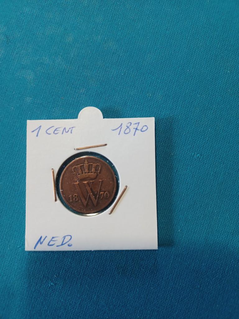 NEDERLAND 1 CENT 1870, Postzegels en Munten, Munten | Nederland, Ophalen of Verzenden, 1 cent
