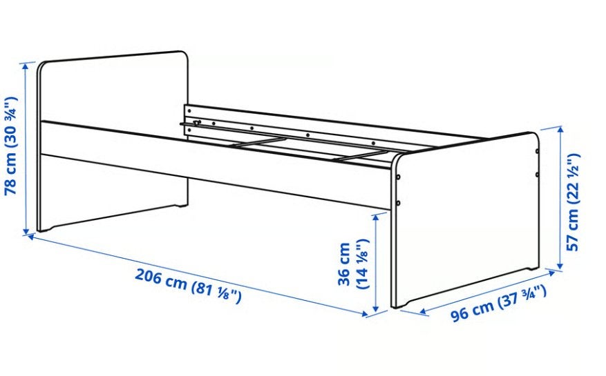 Ikea eenpersoonsbed (Slakt), Huis en Inrichting, Ophalen, Gebruikt, 90 cm, Eenpersoons