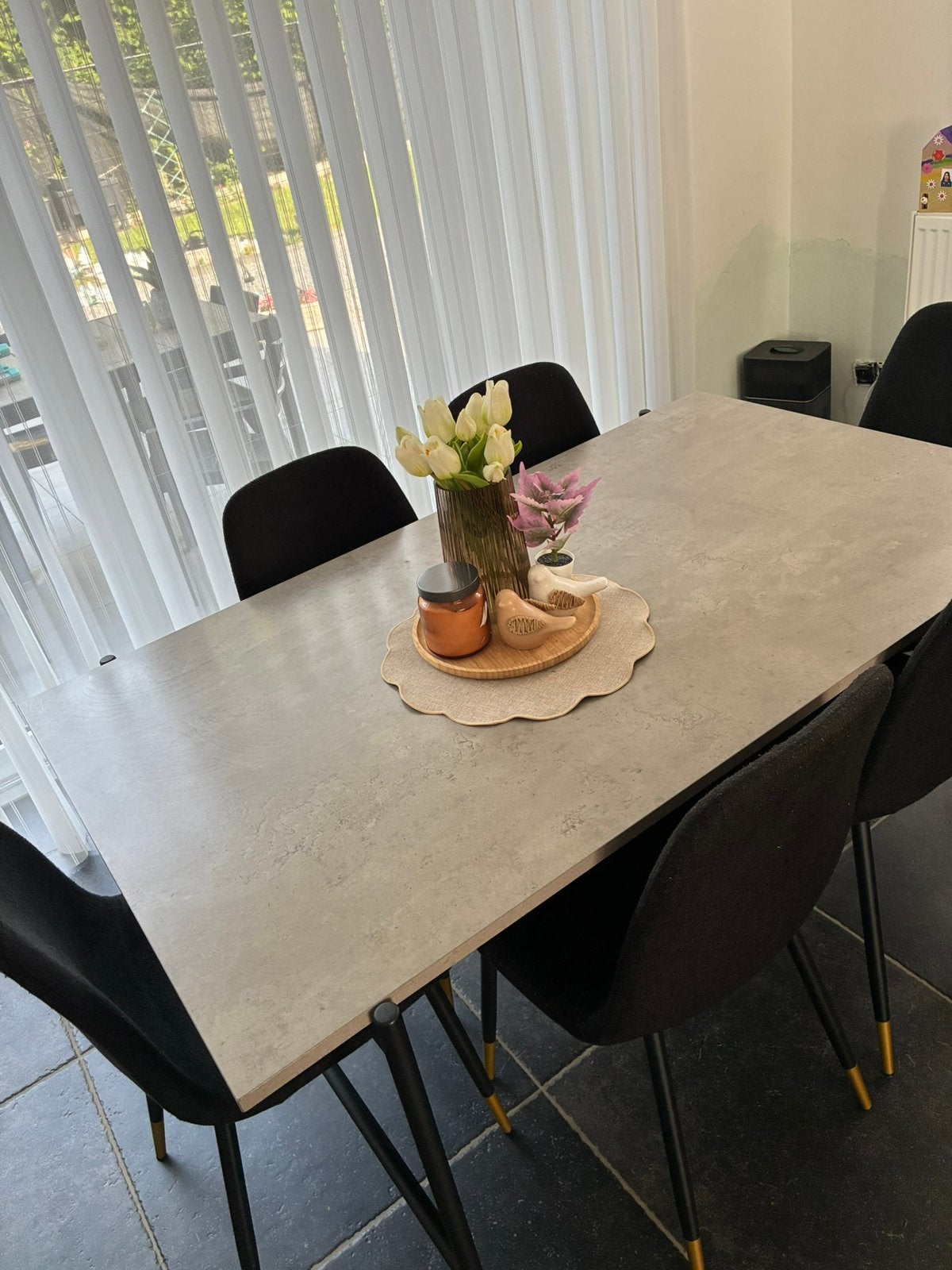 Eettafel 140cm met 6 stoelen, Huis en Inrichting, Tafels | Eettafels, Ophalen, Zo goed als nieuw