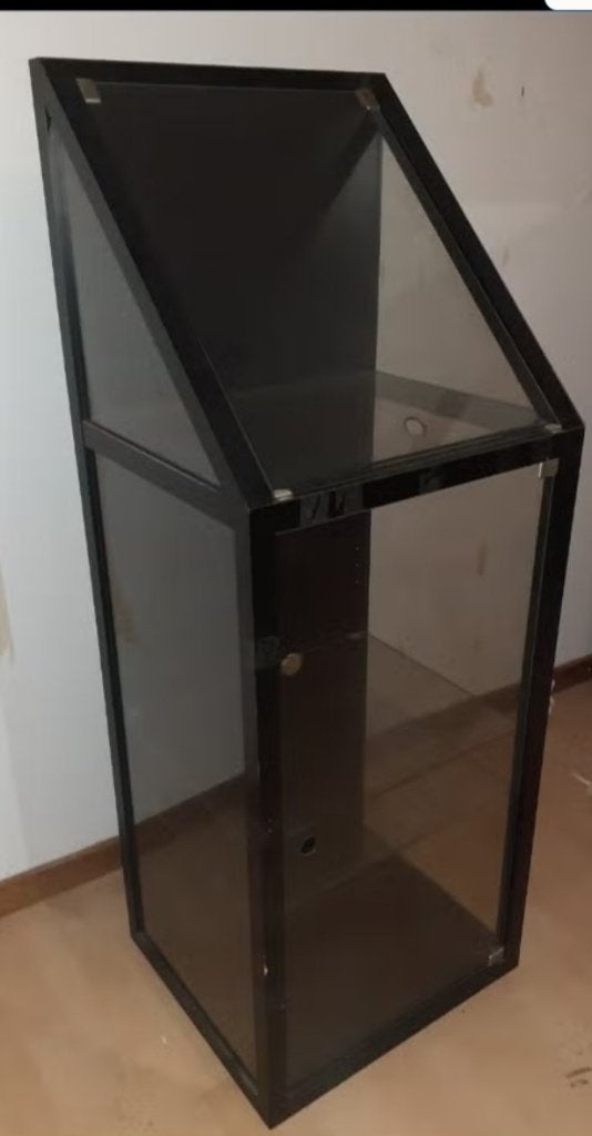 Vitrine style "IKEA Ostersund 90", Maison & Meubles, 25 à 50 cm, Avec tablette(s), Style contemporain, Verre