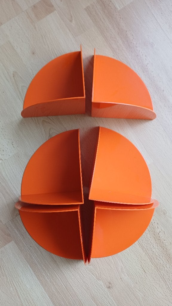 Orange Bookends Giotto Stoppino 4909 Kartell 1960 Set of 6, Ophalen