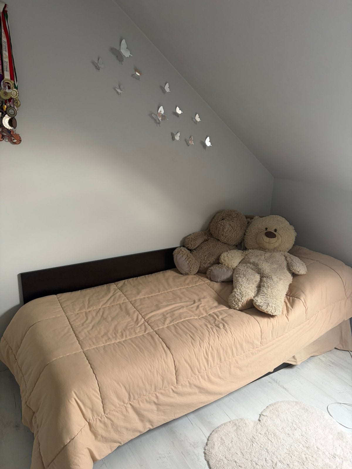 2 EENPERSOONS BOXSPRINGS MET MATRAS – APART OF SAMEN, Maison & Meubles, Enlèvement, Utilisé, Une personne, Brun
