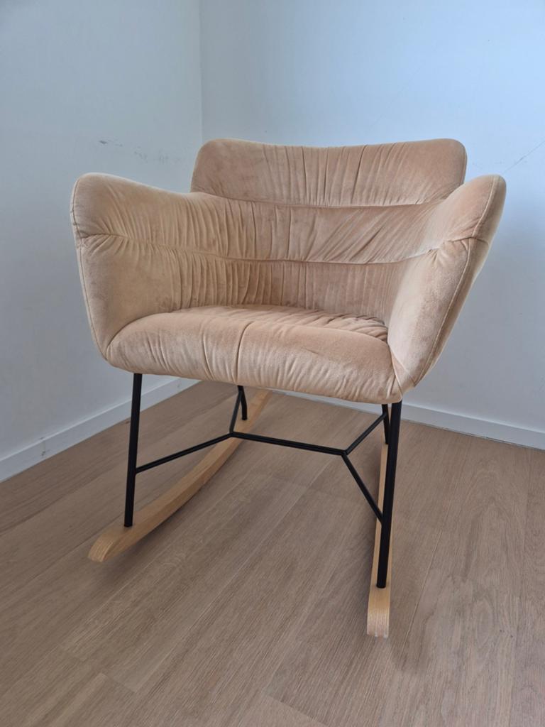 Schommelstoel velvet gold, Maison & Meubles, Chaises, Bois, Enlèvement