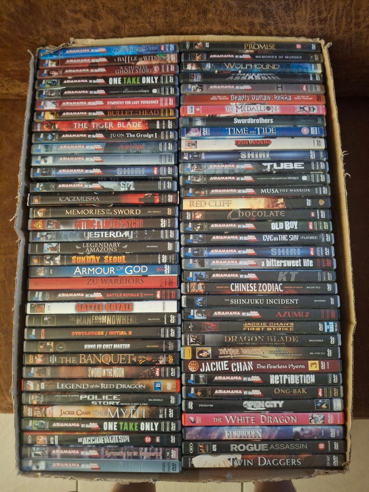 Aziatische vechtfilms op dvd 70 stuks, Cd's en Dvd's, Dvd's | Overige Dvd's, Ophalen