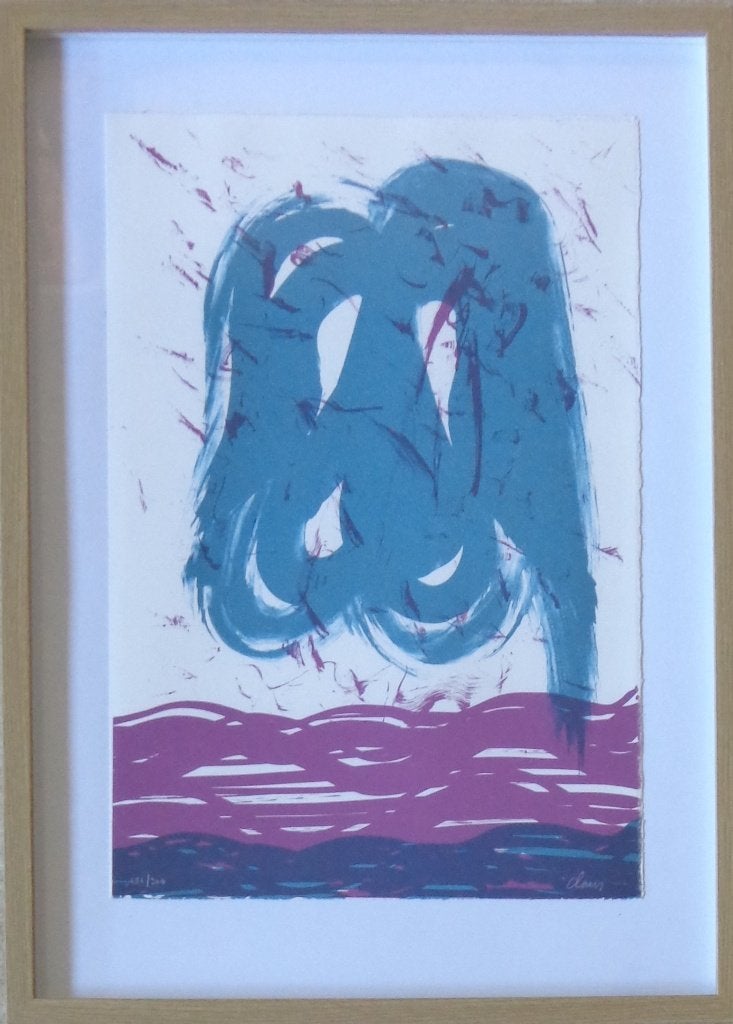 HUGO CLAUS / HERFST 2 / KLEURLITHO / 72x52cm / KADER / SIG, Signé, Enlèvement