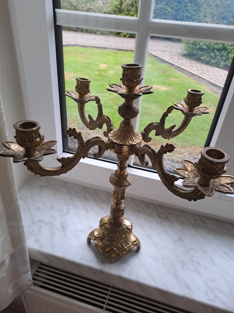 Koperen kandelaar 40 cm hoog, Enlèvement, Cuivre ou Bronze
