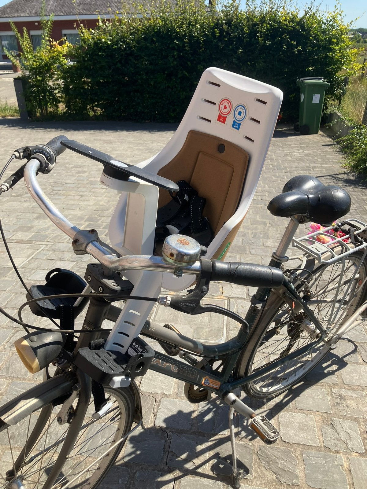 Bobike Exclusive Mini fietsstoeltje vooraan bruin/wit, Ophalen, Zo goed als nieuw