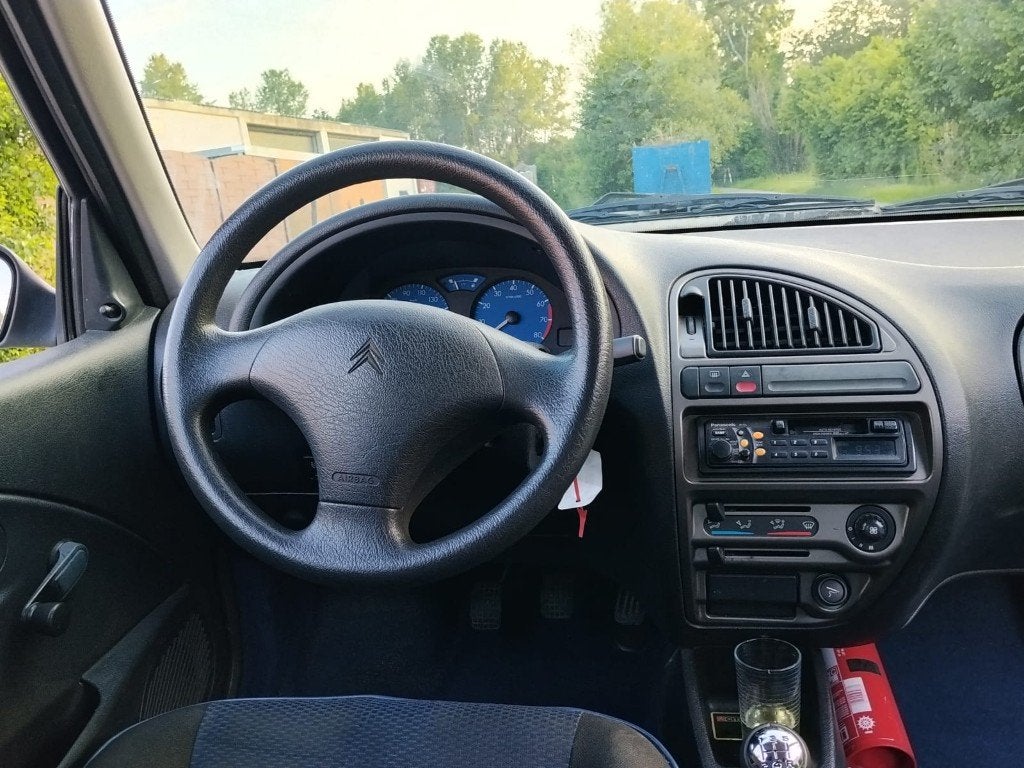 CITROEN SAXO/1100cc BENZINEGEKEURD CAR PASS, Auto's, Saxo, Elektronische parkeerrem, Bedrijf, Blauw