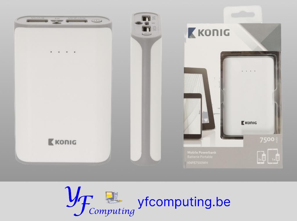 König Powerbank 7500 mAh USB – Externe batterij – Nieuw, Ophalen of Verzenden, Nieuw, König