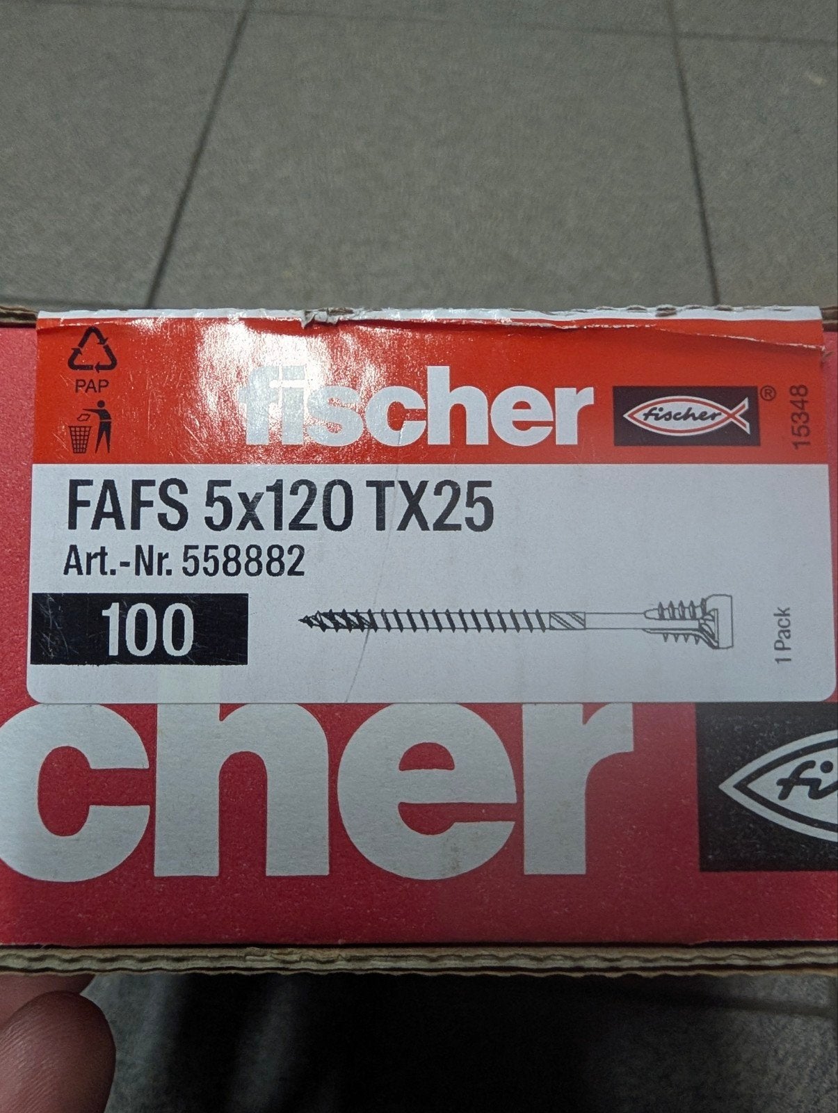 Fischer FAFS 5x120 TX25 constructieschroeven - nieuw in doos, Bricolage & Construction, Enlèvement ou Envoi, Neuf, 100 à 250 mm