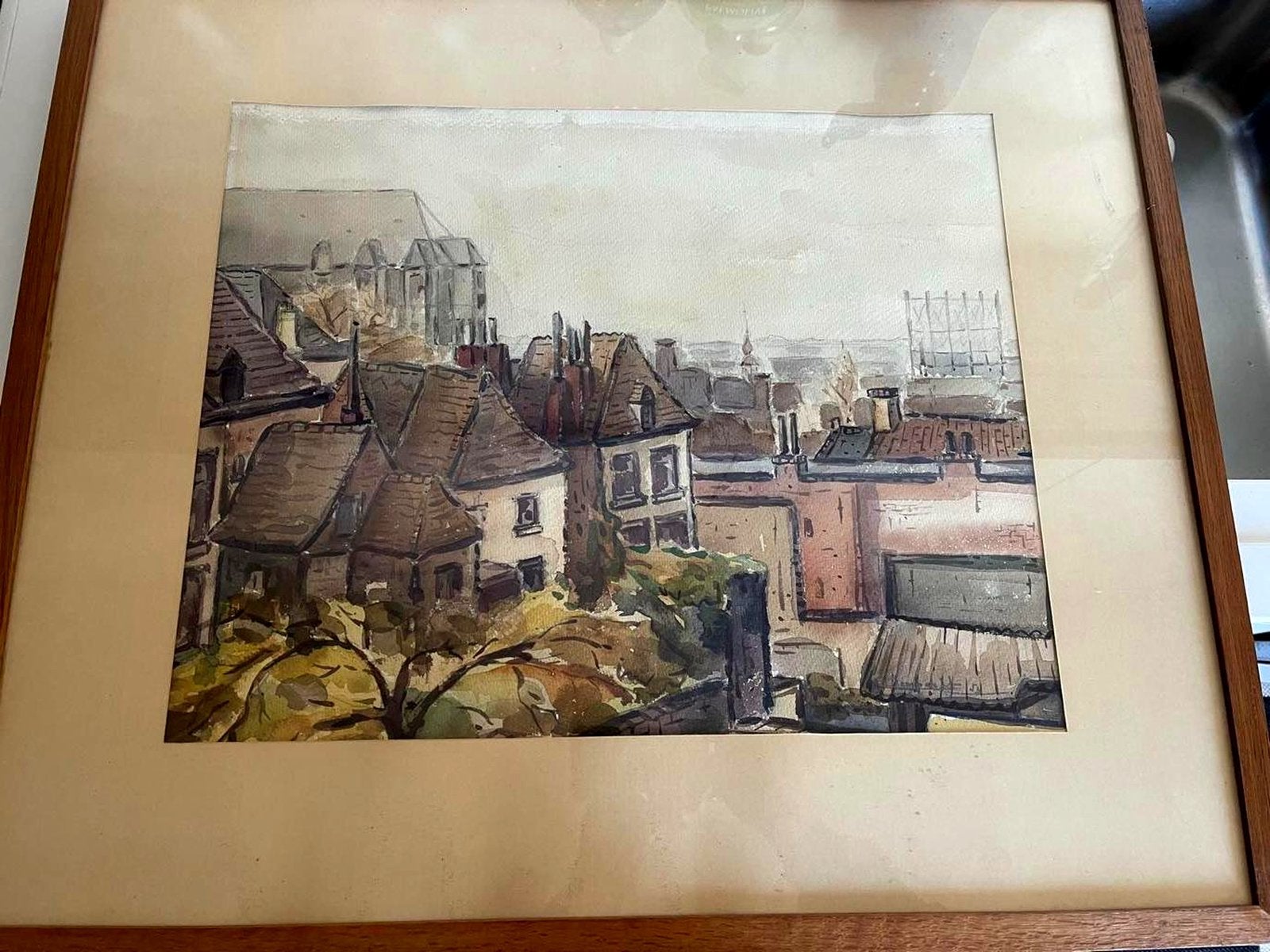 Aquarelle Mons. 1953. Clempoel, Enlèvement, Aquarelle