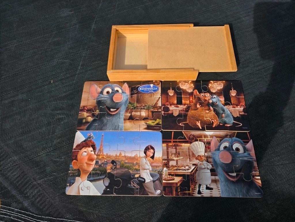 4 puzzles Disney Ratatouille en bois, Enlèvement ou Envoi